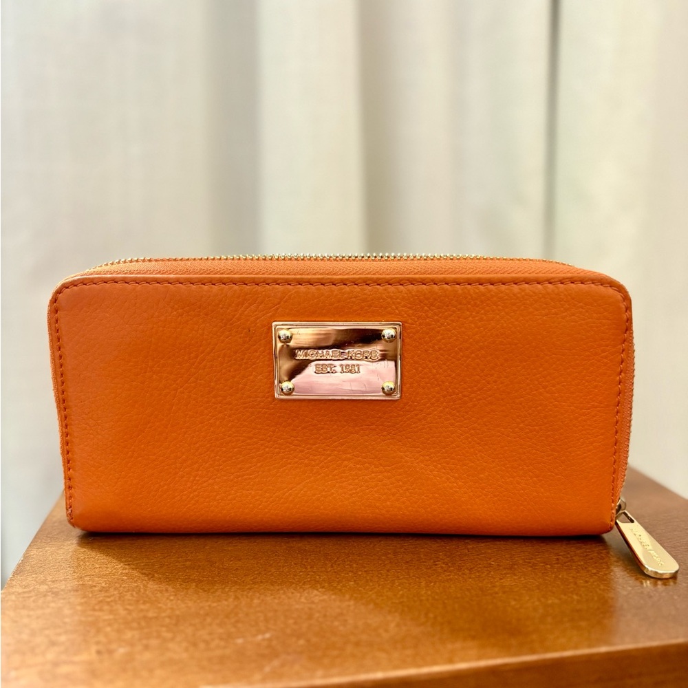 Michael Kors Tangerine Leather Wallet
